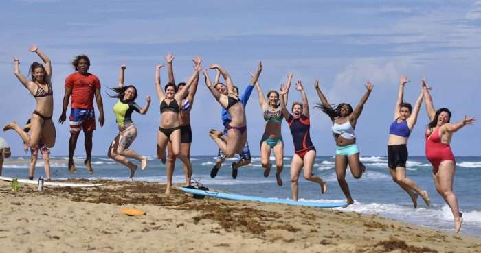 women on a women only surf trip