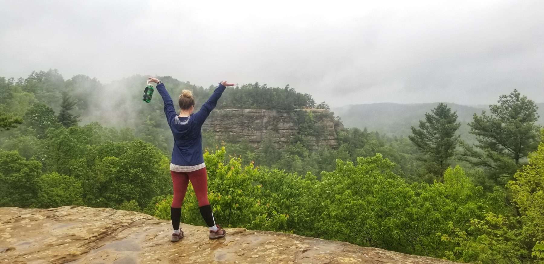 woman in the red river gorge backpacking