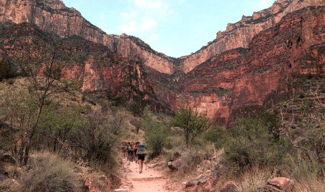 Women hiking and backpacking in the Grand Canyon.