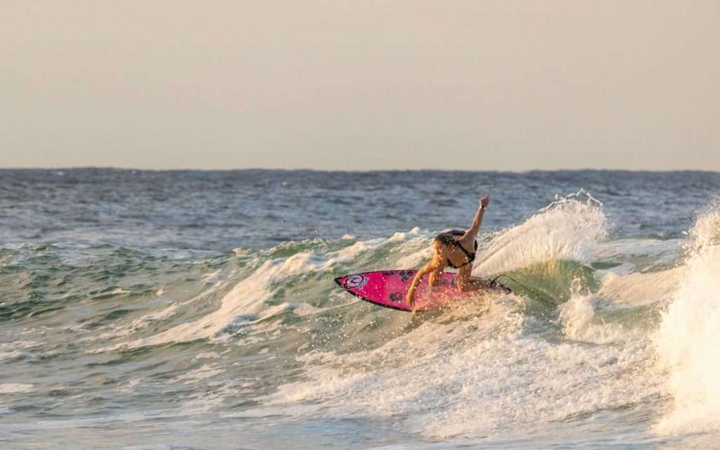 woman surfing