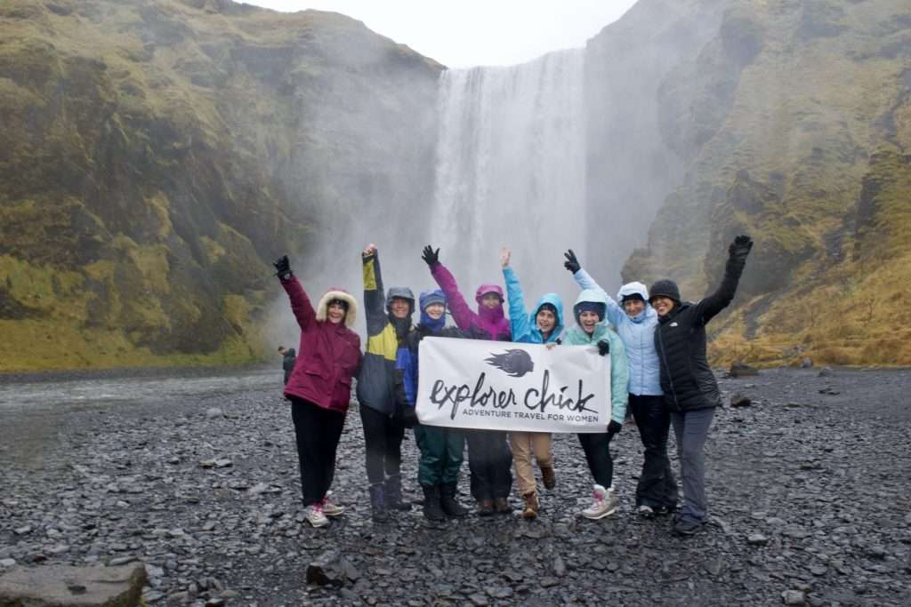Seljalandsfoss waterfall iceland womens adventure tour