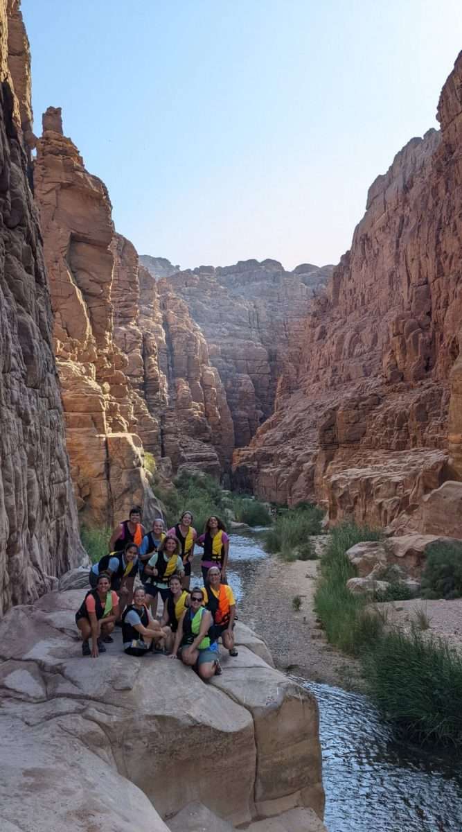 Explorer Chicks canyoning through the Jordanian oasis